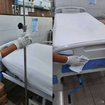 Example of high touch surfaces in a specialised patient area.