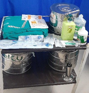 Example of high touch surfaces in a specialised patient area.